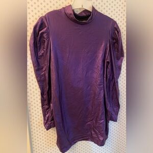 💜💜💜SUPER CUTE PURPLE FAUX LEATHER PLUS SIZE LONG SLEEVED TOP💜💜💜